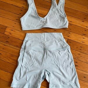 SET Active Sports Bra and Shorts Set in Light Blue